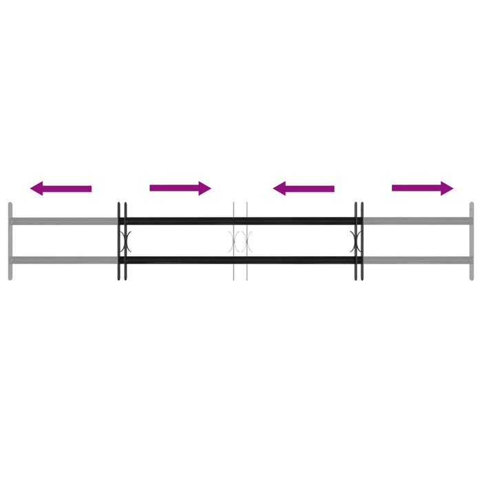 Grilă Fereastră 176 x 30 cm Oțel vopsit electrostatic Negru - WALTI WALTI