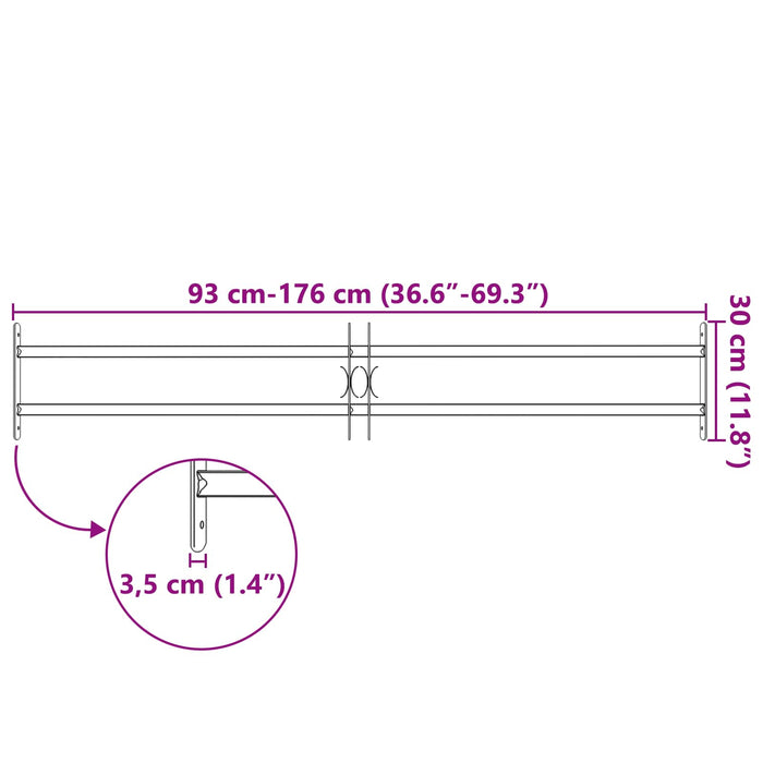 Grilă Fereastră 176 x 30 cm Oțel vopsit electrostatic Negru - WALTI WALTI