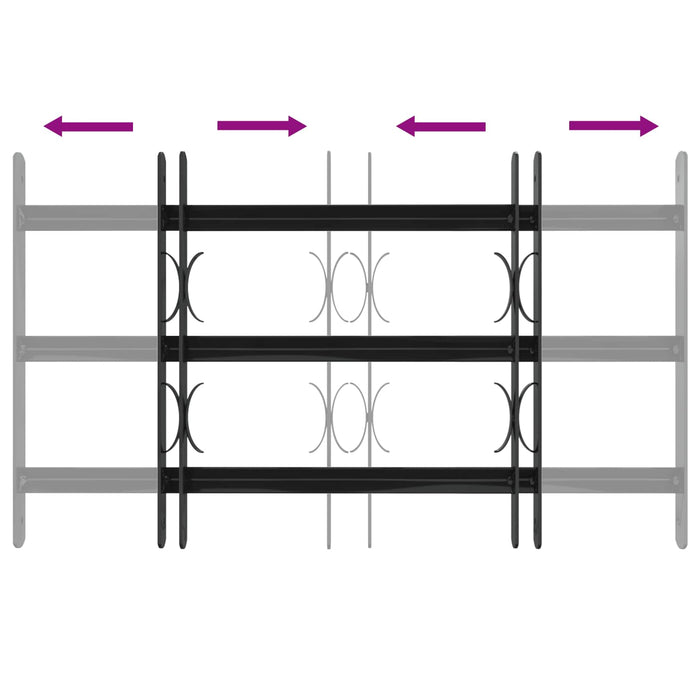 Grilă Fereastră 75.5 x 45 cm Oțel vopsit electrostatic Negru - WALTI WALTI