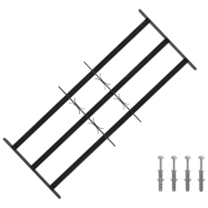 Grilă Fereastră 116 x 45 cm Oțel vopsit electrostatic Negru - WALTI WALTI