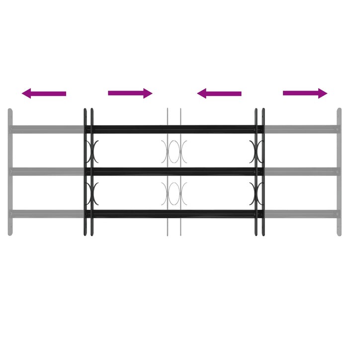Grilă Fereastră 116 x 45 cm Oțel vopsit electrostatic Negru - WALTI WALTI