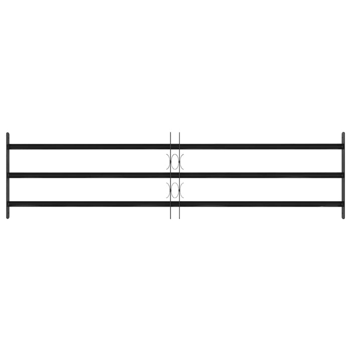 Grilă Fereastră 174 x 45 cm Oțel vopsit electrostatic Negru - WALTI WALTI