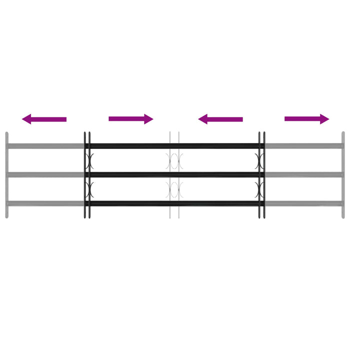 Grilă Fereastră 174 x 45 cm Oțel vopsit electrostatic Negru - WALTI WALTI