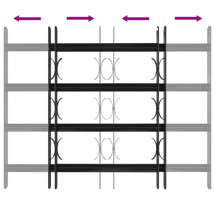 Grilă Fereastră 75.5 x 60 cm Oțel vopsit electrostatic Negru WALTI