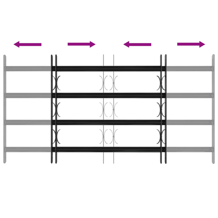 Grilă Fereastră 115 x 60 cm Oțel vopsit electrostatic Negru - WALTI WALTI