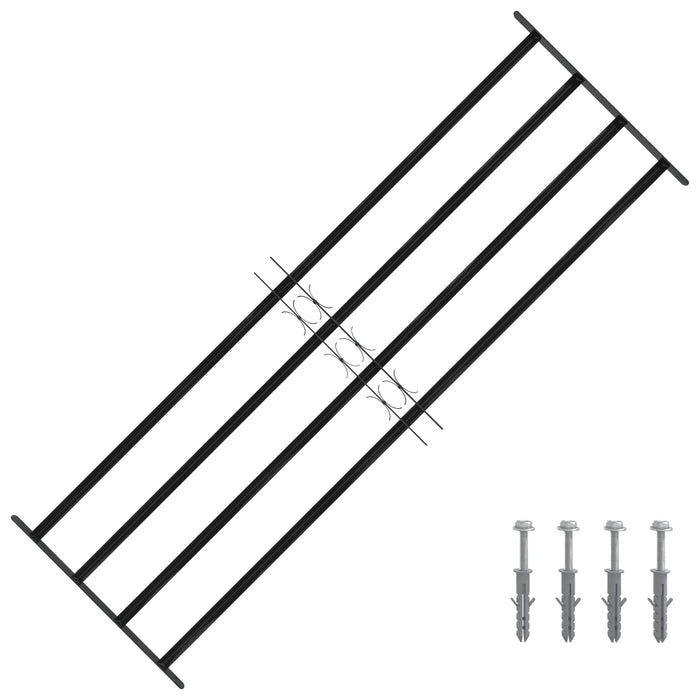 Grilă Fereastră 175 x 60 cm Oțel vopsit electrostatic Negru - WALTI WALTI
