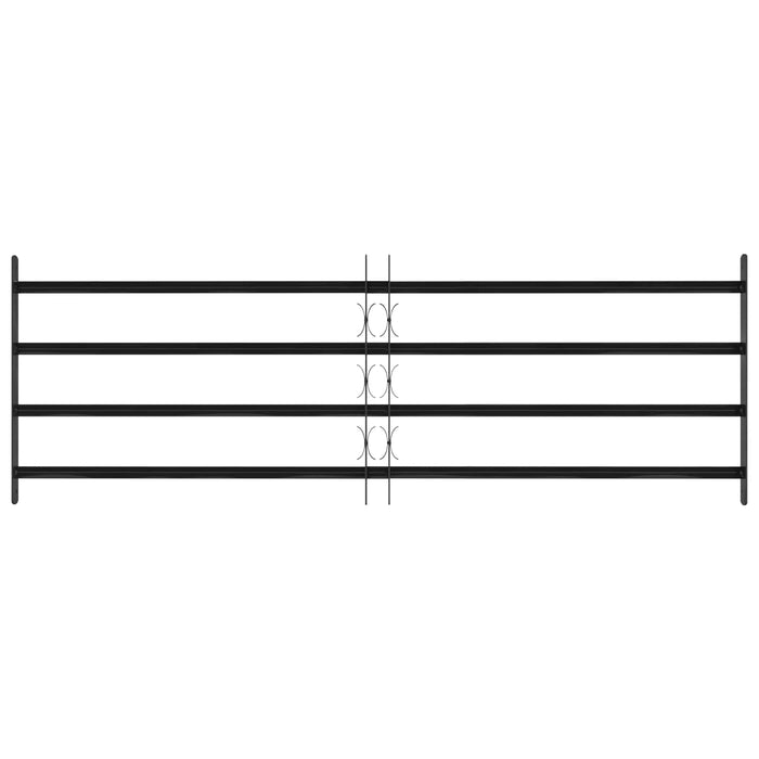 Grilă Fereastră 175 x 60 cm Oțel vopsit electrostatic Negru - WALTI WALTI
