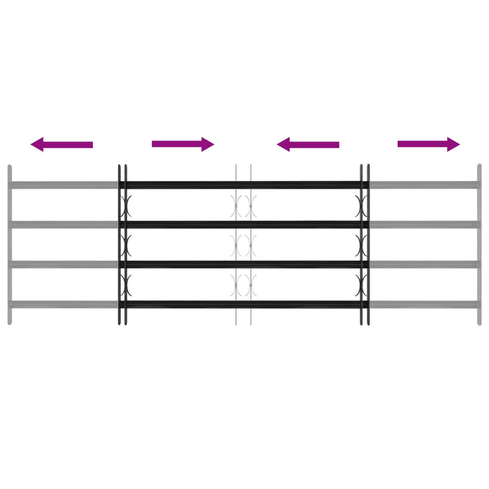 Grilă Fereastră 175 x 60 cm Oțel vopsit electrostatic Negru - WALTI WALTI