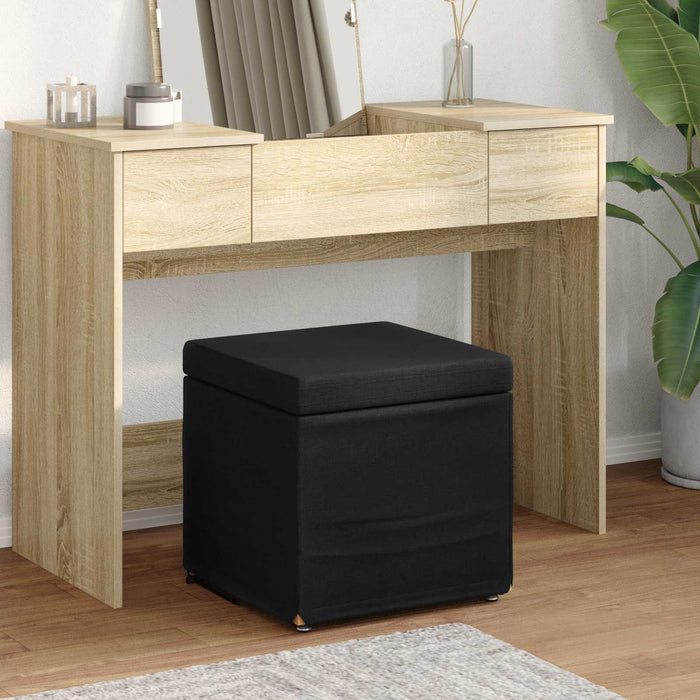 Taburet Negru 41 x 41 x 40 cm Stofă și lemn prelucrat - WALTI WALTI