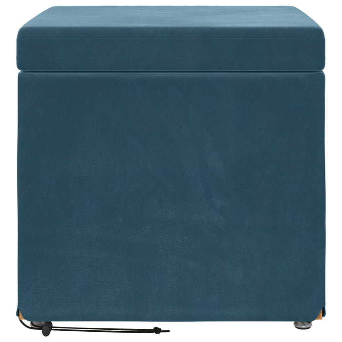 Taburet albastru 41 x 41 x 40 cm Catifea și lemn stratificat - WALTI WALTI