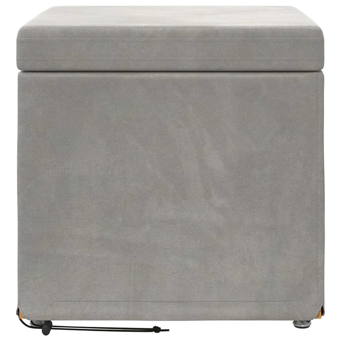Taburet Gri deschis 41 x 41 x 40 cm Catifea și lemn stratificat - WALTI WALTI