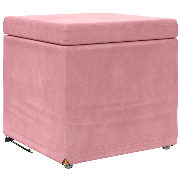 Taburet Roz 41 x 41 x 40 cm Catifea și lemn stratificat - WALTI WALTI