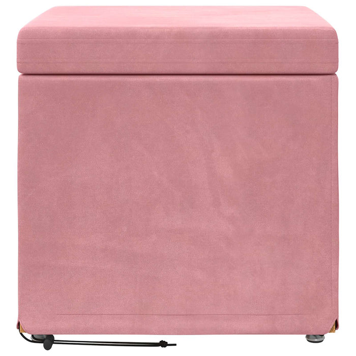 Taburet Roz 41 x 41 x 40 cm Catifea și lemn stratificat - WALTI WALTI