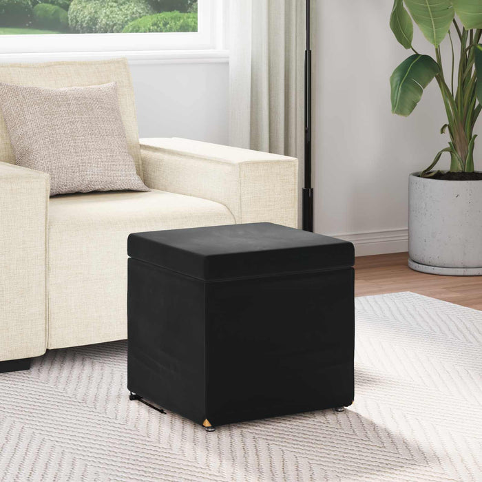 Taburet Negru 41 x 41 x 40 cm Catifea și lemn stratificat - WALTI WALTI