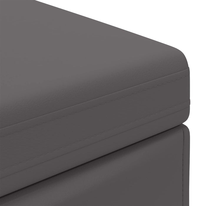 Taburet Gri 41 x 41 x 40 cm Piele ecologică și lemn stratificat - WALTI WALTI