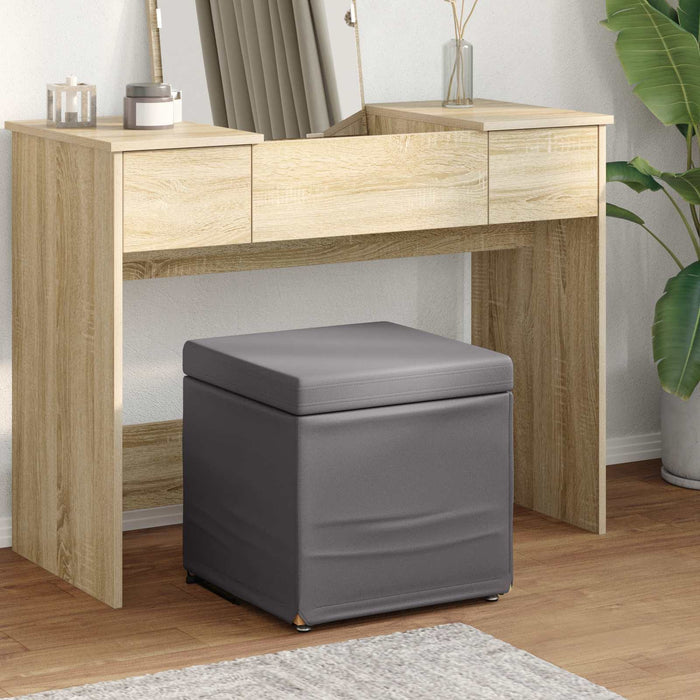 Taburet Gri 41 x 41 x 40 cm Piele ecologică și lemn stratificat - WALTI WALTI