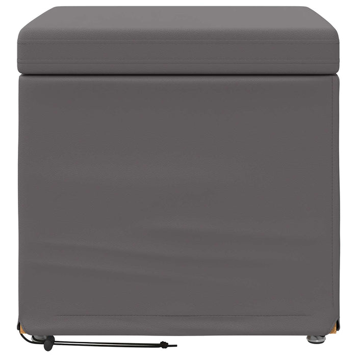 Taburet Gri 41 x 41 x 40 cm Piele ecologică și lemn stratificat - WALTI WALTI
