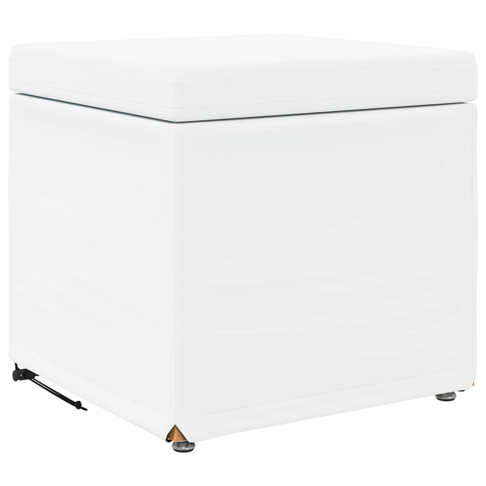 Taburet Alb 41 x 41 x 40 cm Piele ecologică și lemn stratificat - WALTI WALTI