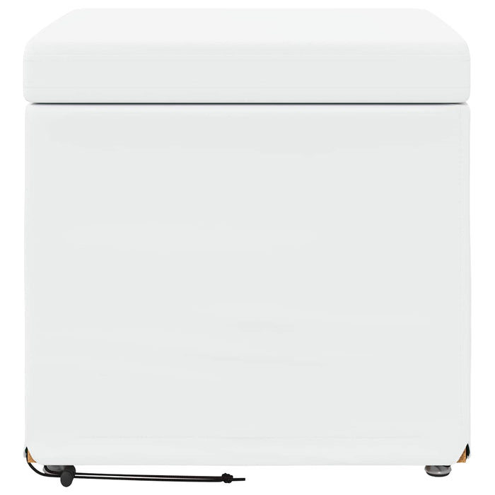 Taburet Alb 41 x 41 x 40 cm Piele ecologică și lemn stratificat - WALTI WALTI