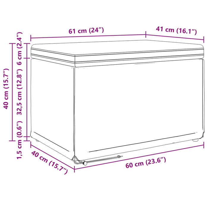 Taburet Gri închis 61 x 41 x 40 cm Stofă și lemn prelucrat - WALTI WALTI