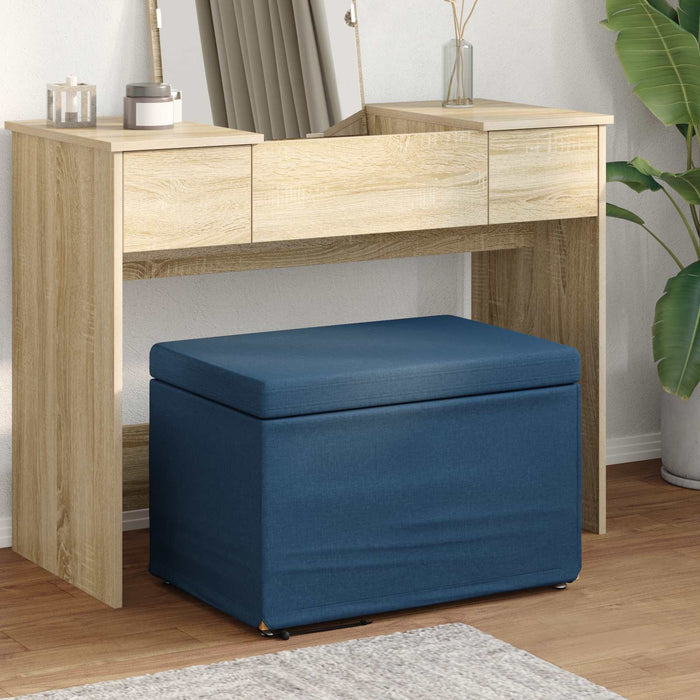 Taburet albastru 61 x 41 x 40 cm Stofă și lemn prelucrat - WALTI WALTI