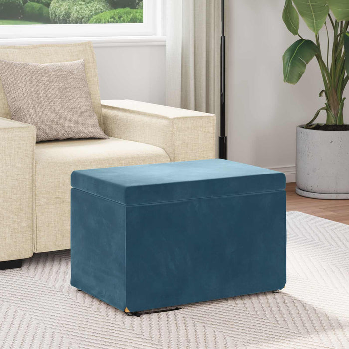 Taburet albastru 61 x 41 x 40 cm Catifea și lemn stratificat - WALTI WALTI