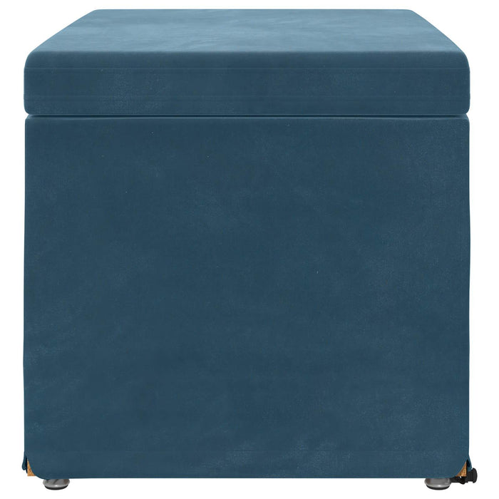 Taburet albastru 61 x 41 x 40 cm Catifea și lemn stratificat - WALTI WALTI