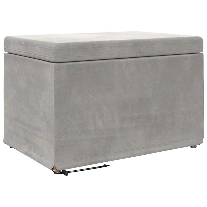 Taburet Gri deschis 61 x 41 x 40 cm Catifea și lemn stratificat - WALTI WALTI