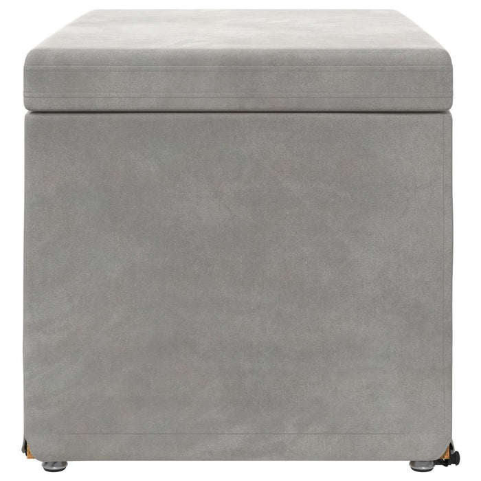 Taburet Gri deschis 61 x 41 x 40 cm Catifea și lemn stratificat - WALTI WALTI