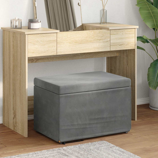Taburet Gri închis 61 x 41 x 40 cm Catifea și lemn stratificat - WALTI WALTI