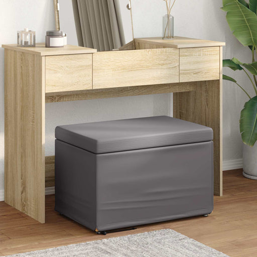 Taburet Gri 61 x 41 x 40 cm Piele ecologică și lemn stratificat - WALTI WALTI