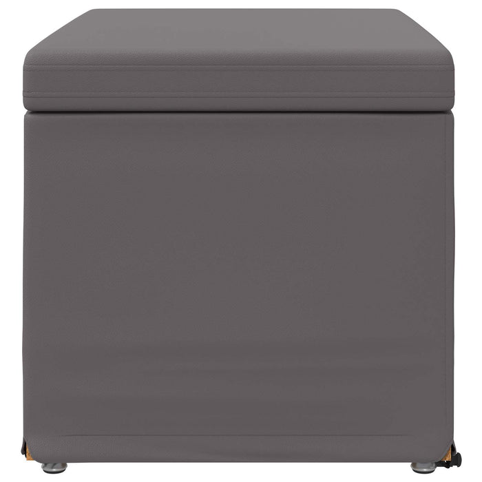 Taburet Gri 61 x 41 x 40 cm Piele ecologică și lemn stratificat - WALTI WALTI