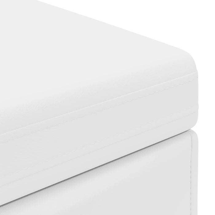 Taburet Alb 61 x 41 x 40 cm Piele ecologică și lemn stratificat - WALTI WALTI
