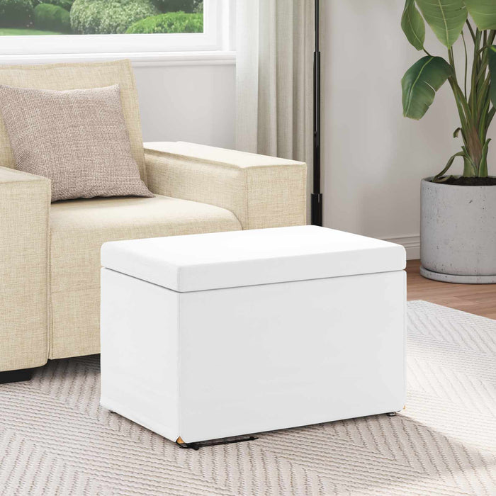 Taburet Alb 61 x 41 x 40 cm Piele ecologică și lemn stratificat - WALTI WALTI