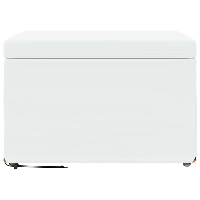 Taburet Alb 61 x 41 x 40 cm Piele ecologică și lemn stratificat - WALTI WALTI