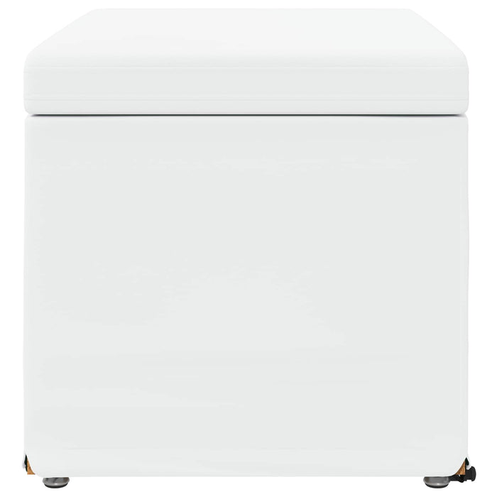 Taburet Alb 61 x 41 x 40 cm Piele ecologică și lemn stratificat - WALTI WALTI