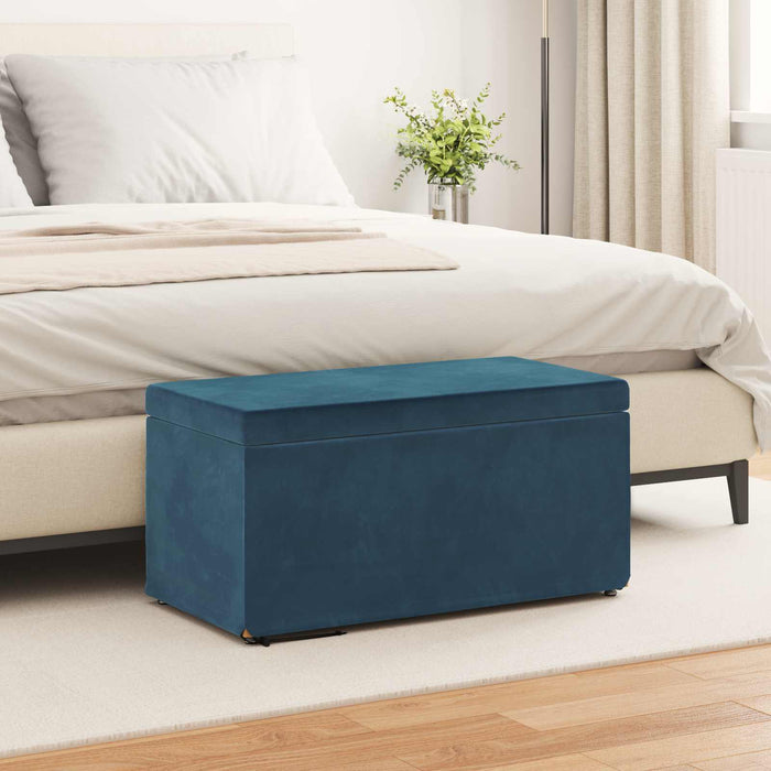 Taburet albastru 81 x 41 x 40 cm Catifea și lemn stratificat - WALTI WALTI