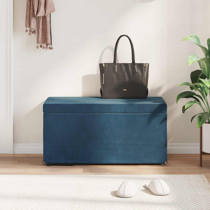 Taburet albastru 81 x 41 x 40 cm Catifea și lemn stratificat - WALTI WALTI