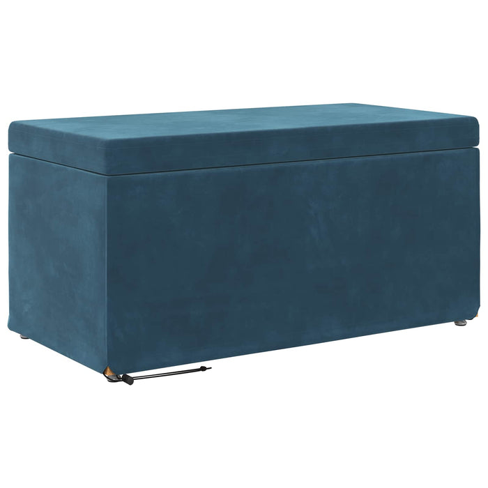 Taburet albastru 81 x 41 x 40 cm Catifea și lemn stratificat - WALTI WALTI