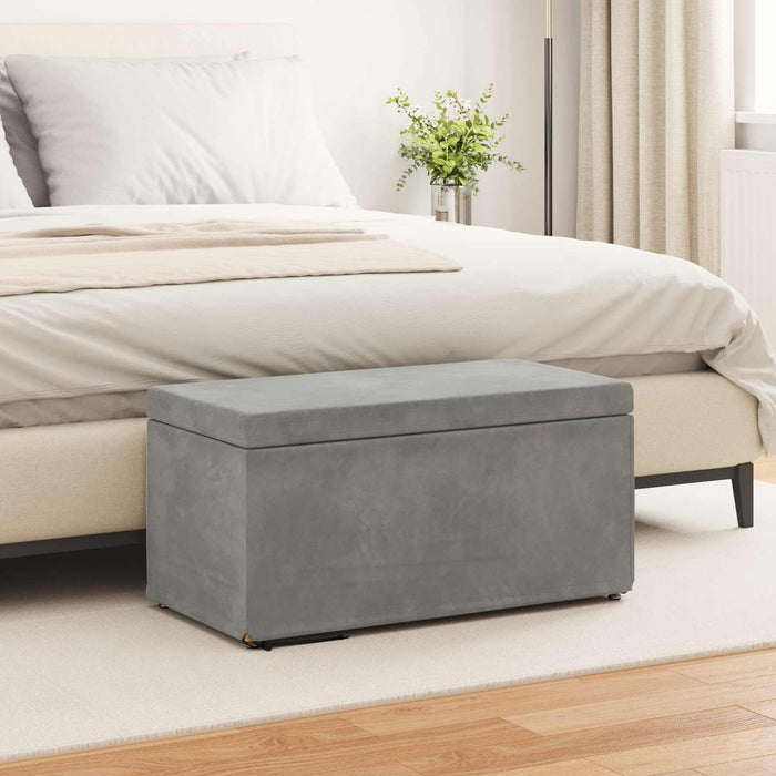 Taburet Gri deschis 81 x 41 x 40 cm Catifea și lemn stratificat - WALTI WALTI