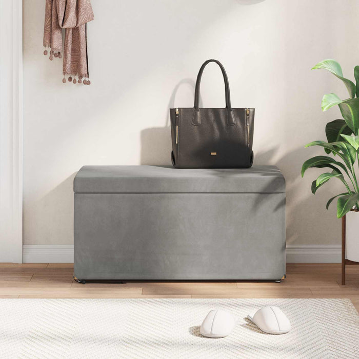 Taburet Gri deschis 81 x 41 x 40 cm Catifea și lemn stratificat - WALTI WALTI