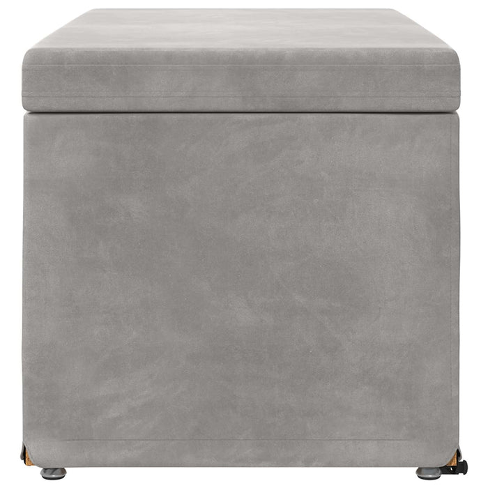 Taburet Gri deschis 81 x 41 x 40 cm Catifea și lemn stratificat - WALTI WALTI