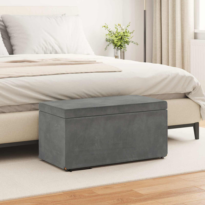 Taburet Gri închis 81 x 41 x 40 cm Catifea și lemn stratificat - WALTI WALTI
