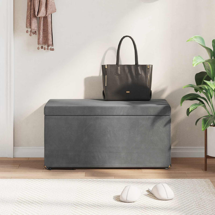 Taburet Gri închis 81 x 41 x 40 cm Catifea și lemn stratificat - WALTI WALTI
