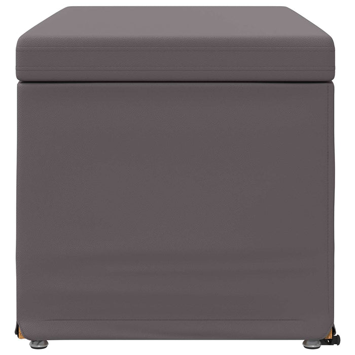 Taburet Gri 81 x 41 x 40 cm Piele ecologică și lemn stratificat - WALTI WALTI