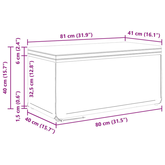 Taburet Gri 81 x 41 x 40 cm Piele ecologică și lemn stratificat - WALTI WALTI
