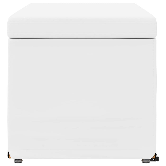 Taburet Alb 81 x 41 x 40 cm Piele ecologică și lemn stratificat - WALTI WALTI