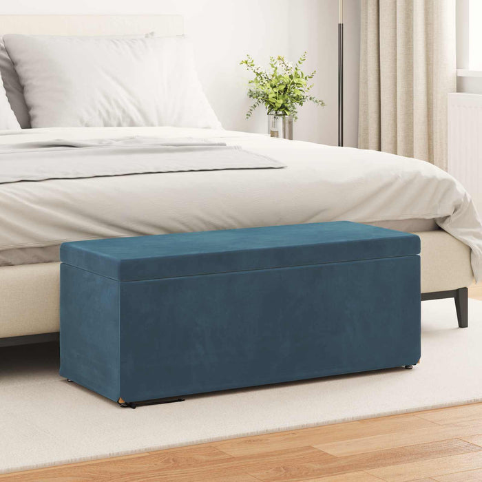 Taburet albastru 101 x 41 x 40 cm Catifea și lemn stratificat - WALTI WALTI