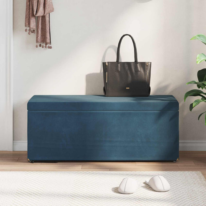 Taburet albastru 101 x 41 x 40 cm Catifea și lemn stratificat - WALTI WALTI