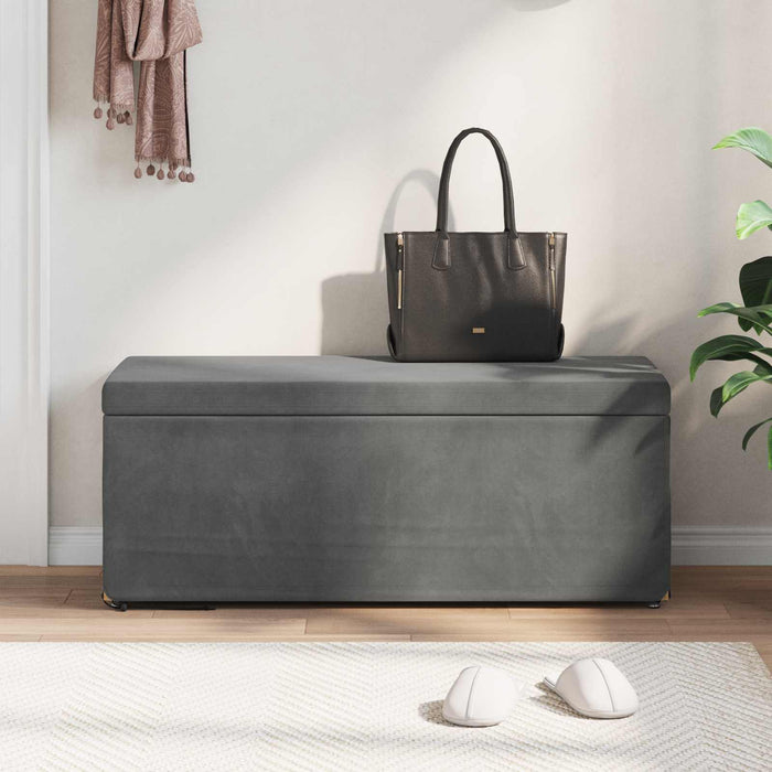 Taburet Gri închis 101 x 41 x 40 cm Catifea și lemn stratificat - WALTI WALTI
